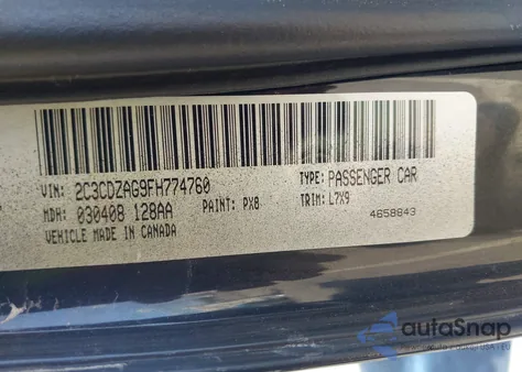 2015 Dodge Challenger Sxt from USA, damaged, VIN 2C3CDZAG9FH774760